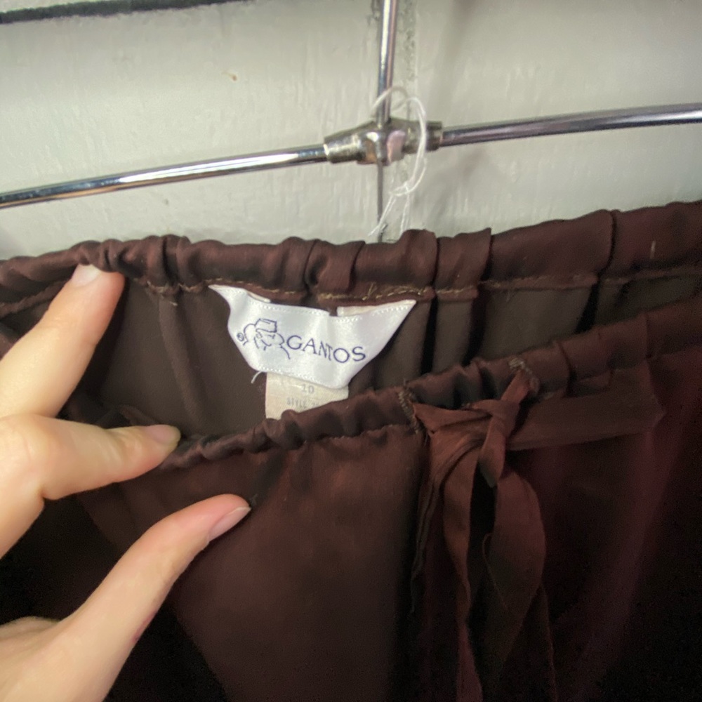 Mid length brown two layer skirt. Retro